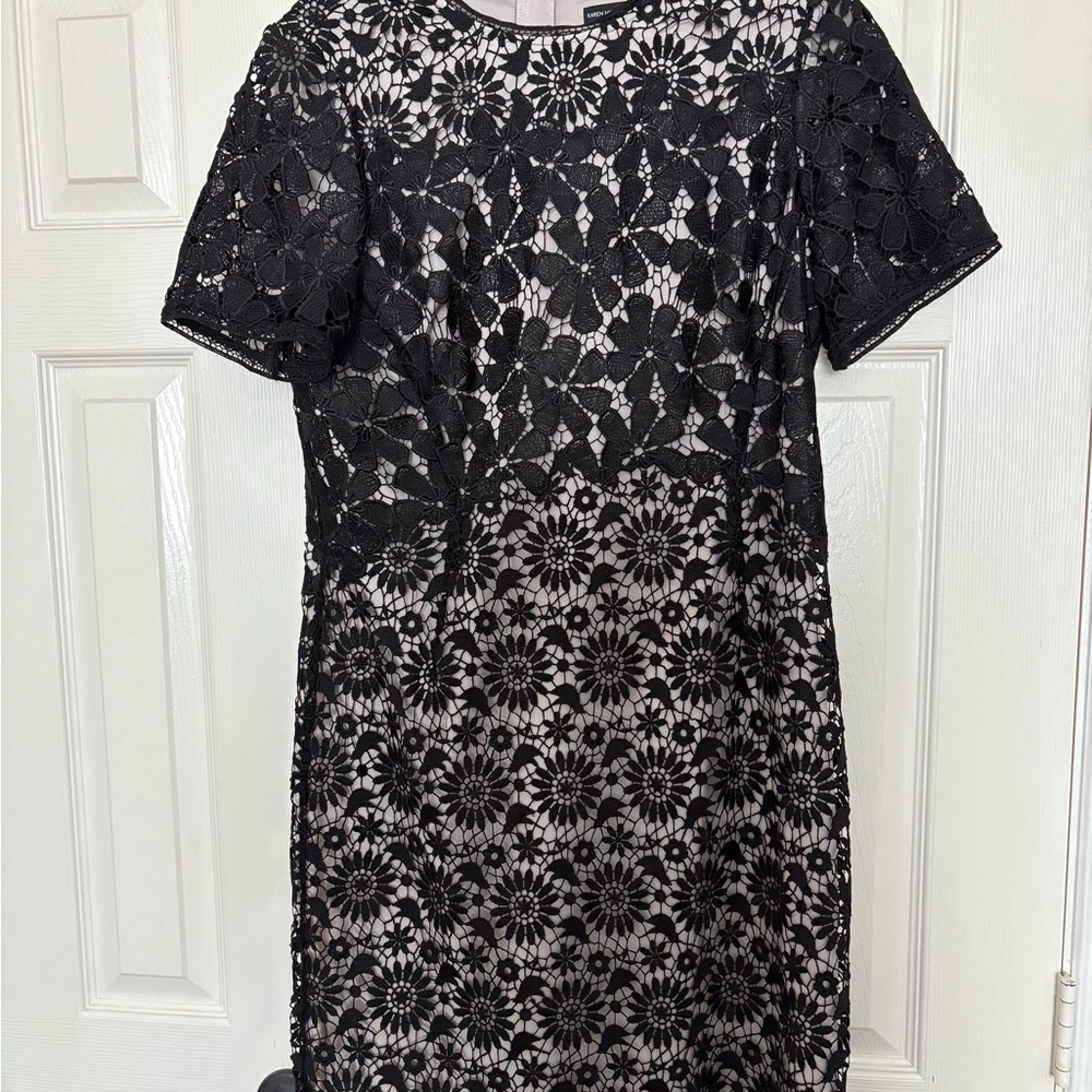 Karen Millen Black Floral Lace Mini Dress